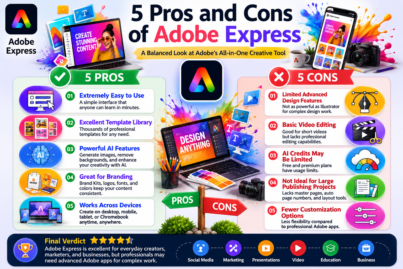 5 Pros and Cons of Adobe Express