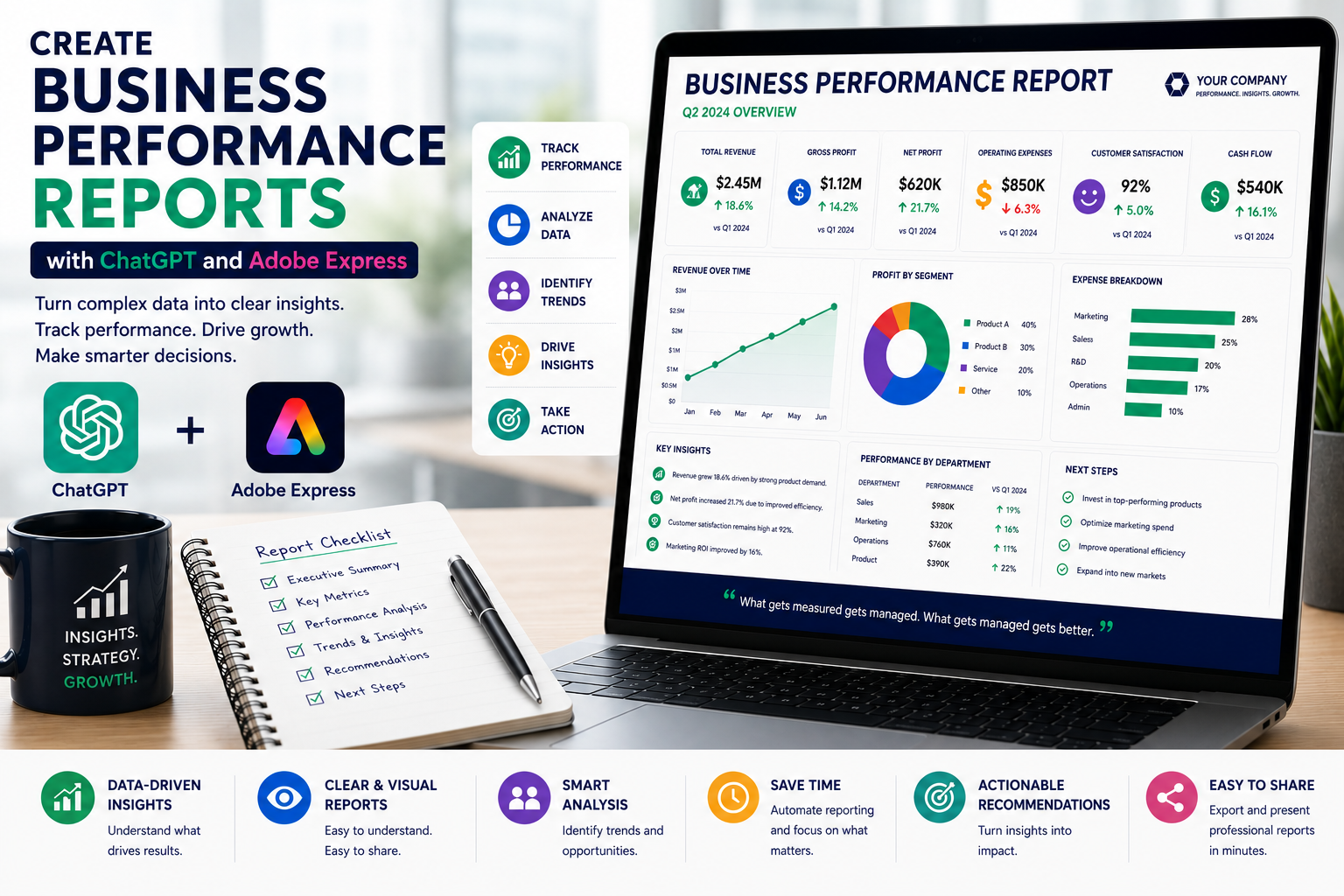 Create Business Performance Reports with ChatGPT and Adobe Express