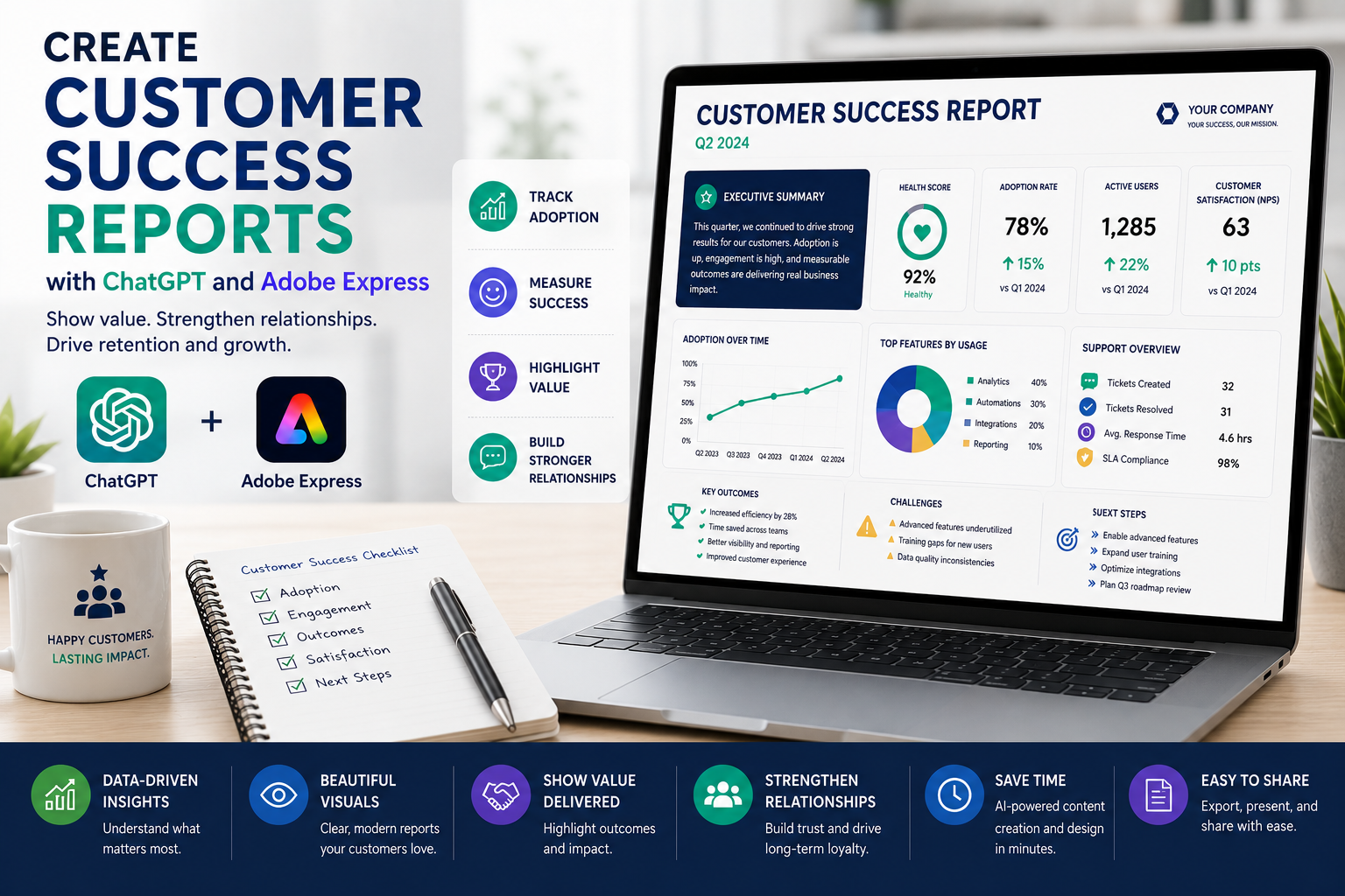 Create Customer Success Reports with ChatGPT and Adobe Express