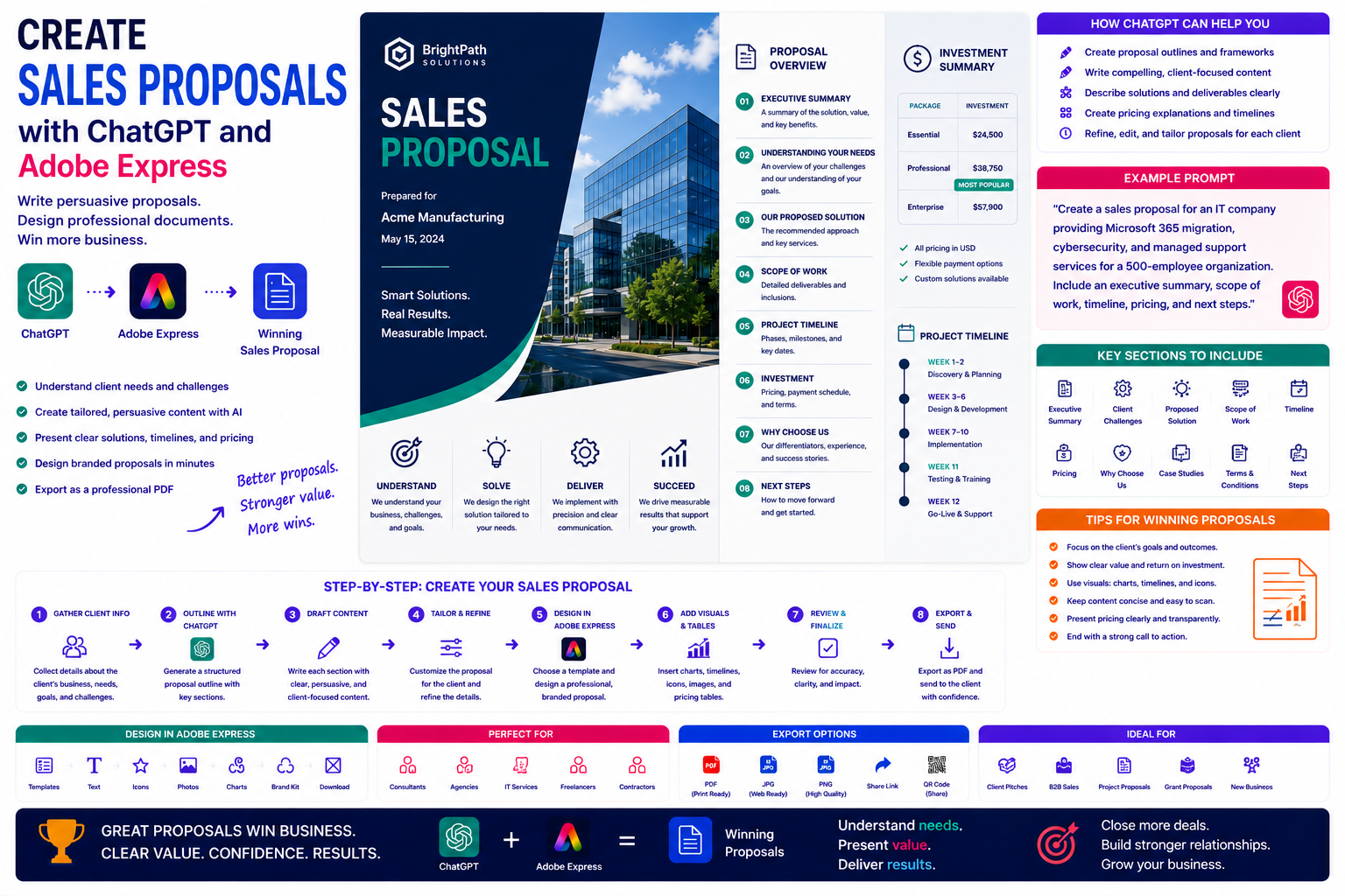 Create Sales Proposals with ChatGPT and Adobe Express