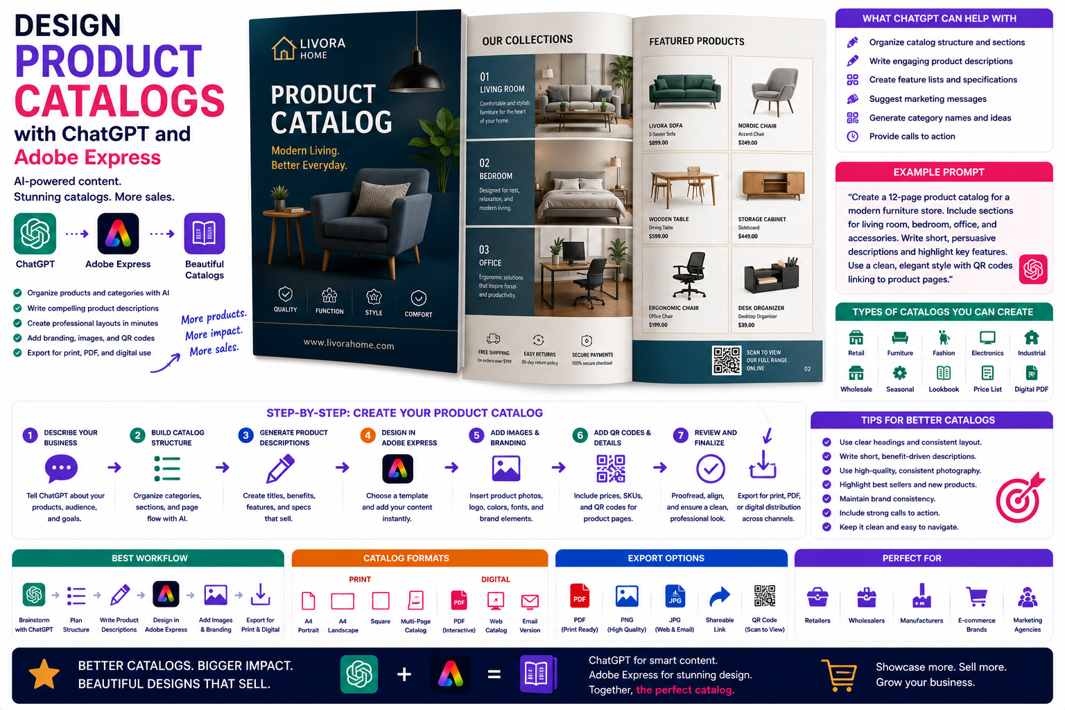 Design Product Catalogs with ChatGPT and Adobe Express