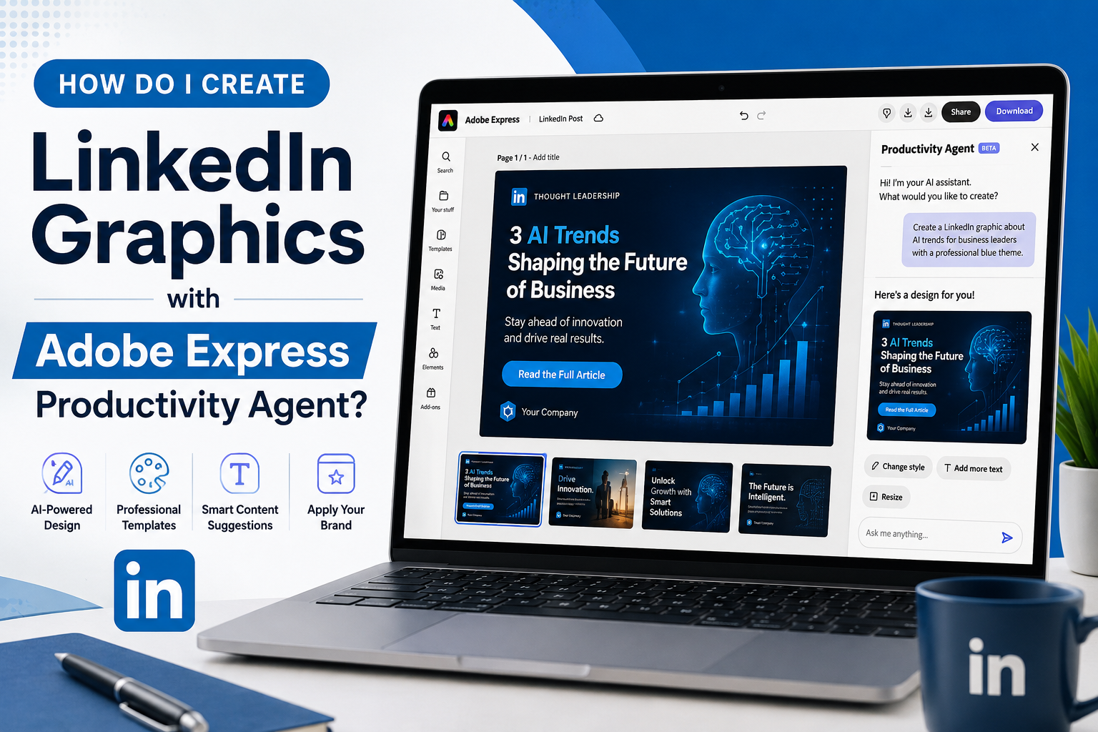 How Do I Create LinkedIn Graphics with Adobe Express Productivity Agent?