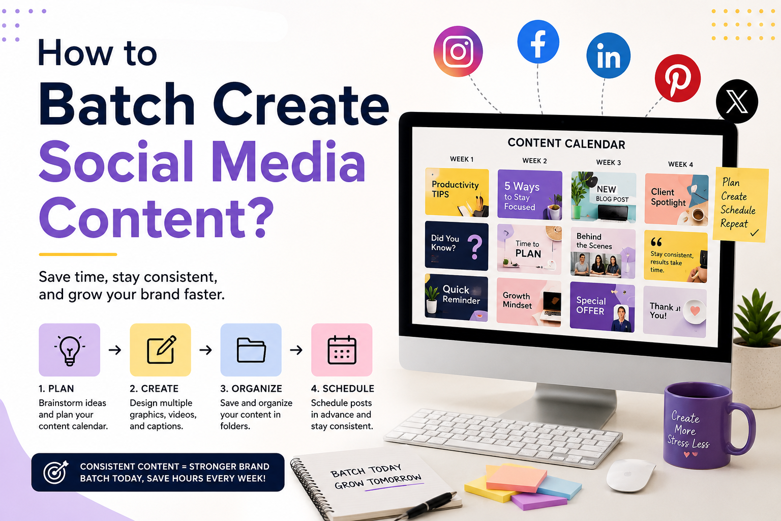 How to Batch Create Social Media Content?