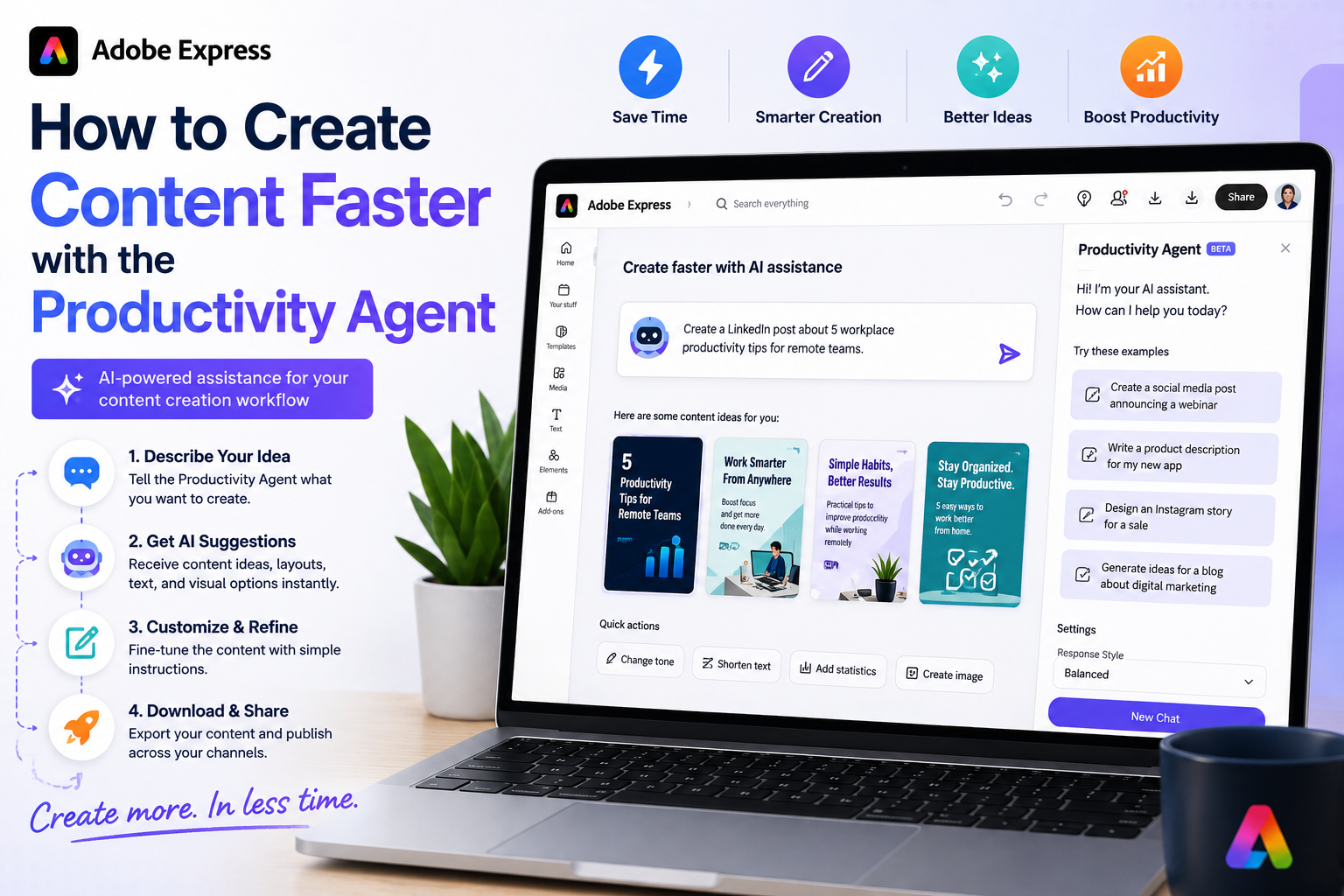 How to Create Content Faster with the Productivity Agent