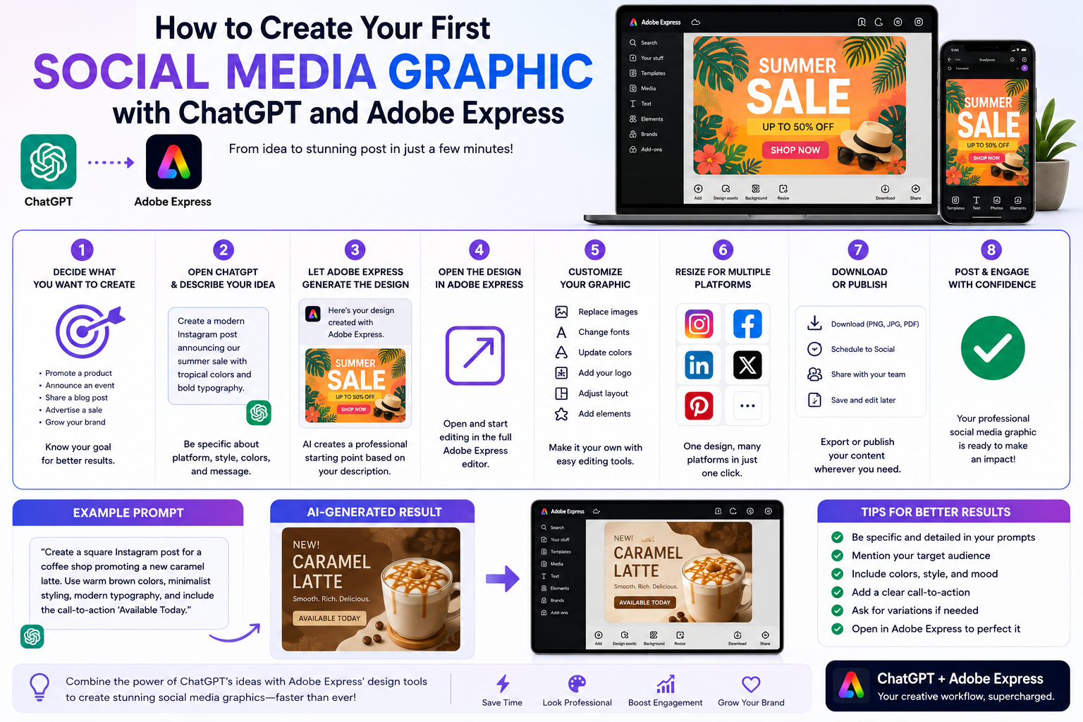 How to Create Your First Social Media Graphic with ChatGPT and Adobe Express
