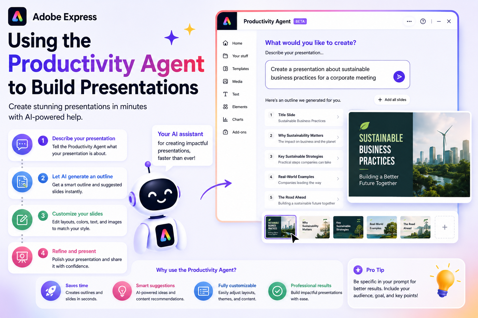 Using the Productivity Agent to Build Presentations